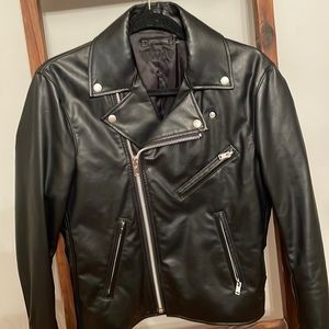 Mens imitation leather jacket